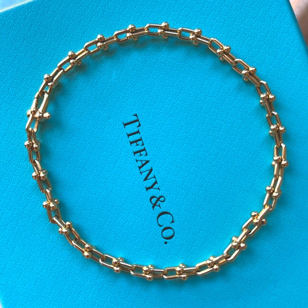 Tiffany Hardware micro link bracelet in 18k yellow gold